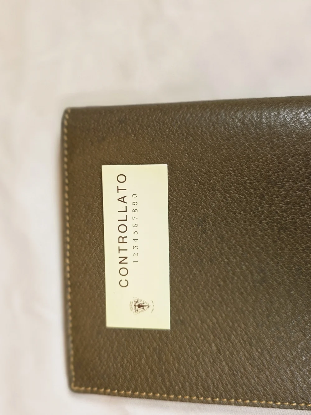 Vintage Gucci Brown Long Leather Wallet with Gold Corner Hardware. Unisex.